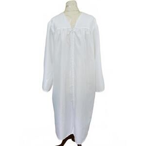 Josten's Graduation Gown Robe White Long Sleeve Zip-Up Front Nurse Large